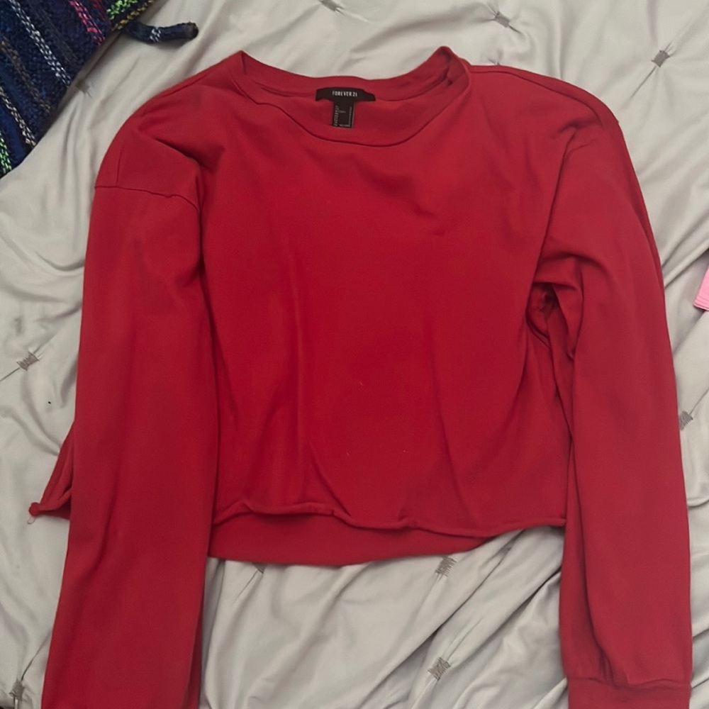 forever 21 cropped long sleeve tee